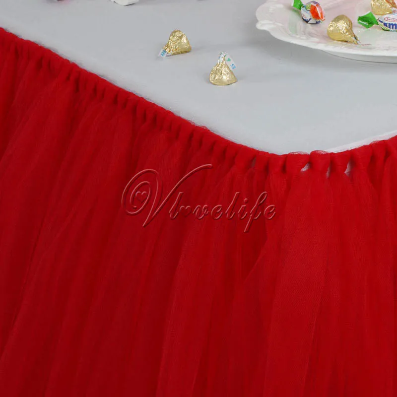 Красная фатиновая юбка-пачка для стола 100 см x 80 вечерние юбки из тюля свадьбы дня
