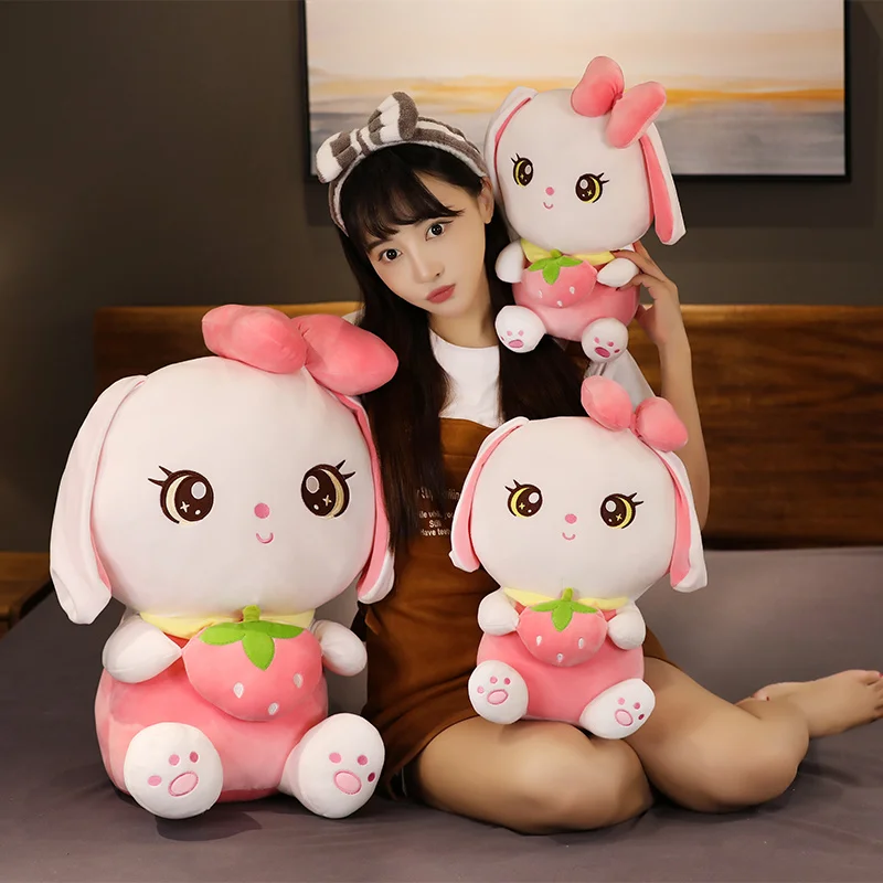 Милая и милая плюшевая кукла розового кролика мягкая игрушка из меха для детей