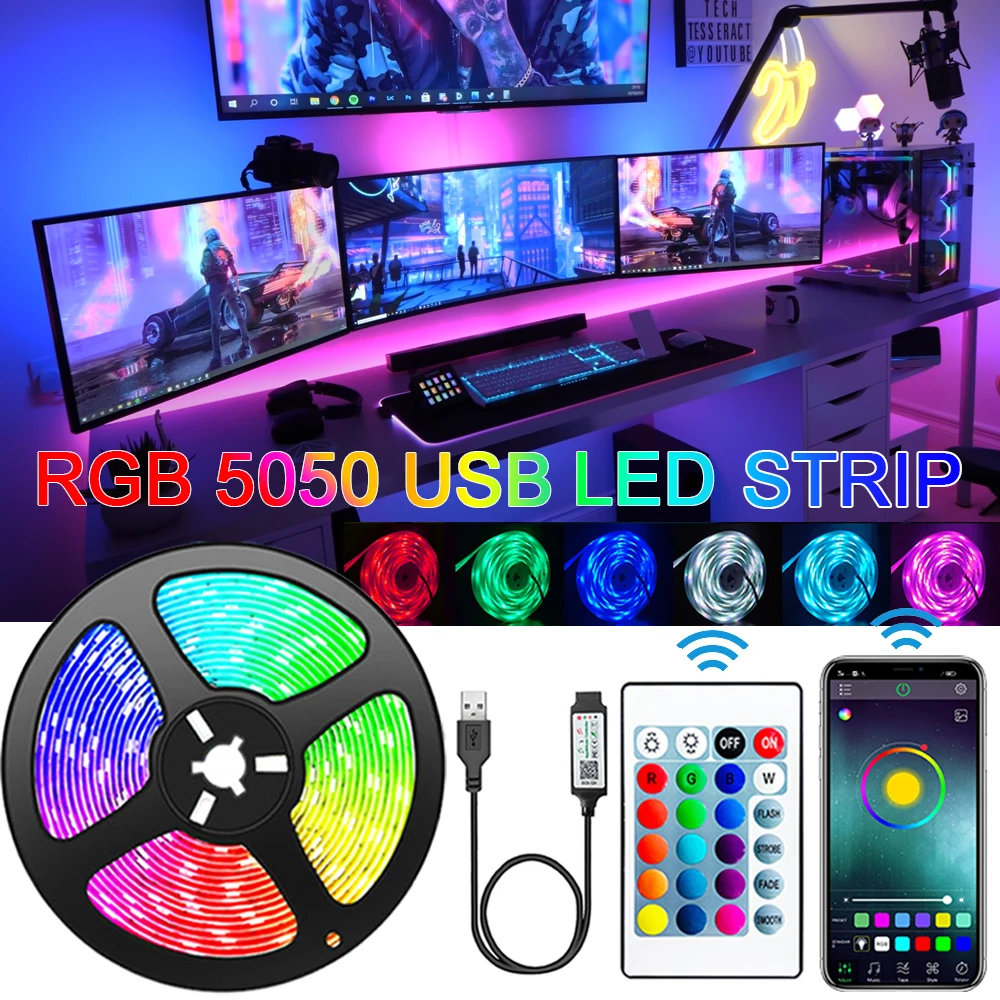 

Светодиодная лента Bluetooth 5050, USB, 5 В