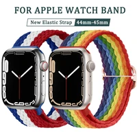 correa for apple watch 7 41mm 40mm 42mm 45mm 42mm 38mm nylon elastic belt bracelet iwatch 7 se 6 5 4 3 2 braided loop watch band