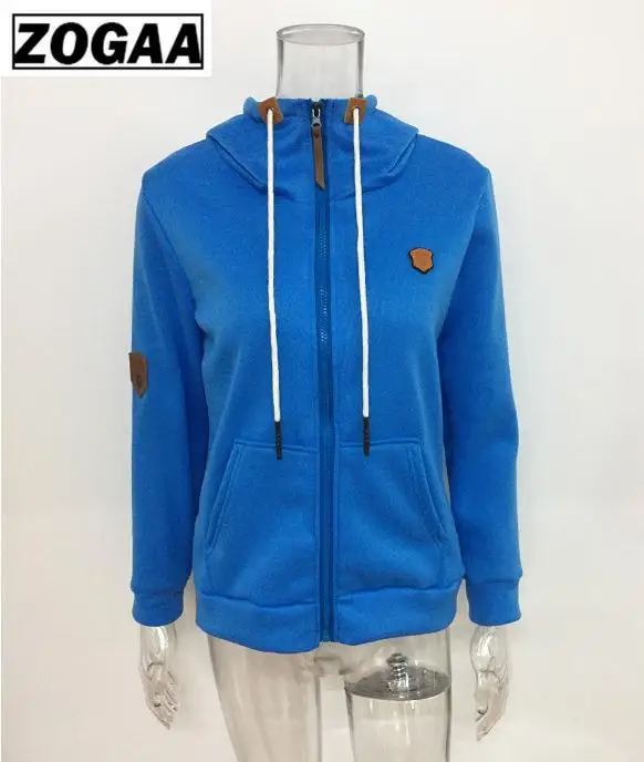ZOGAA 2018 Женская модная новая куртка с капюшоном на молнии воротником толстовки