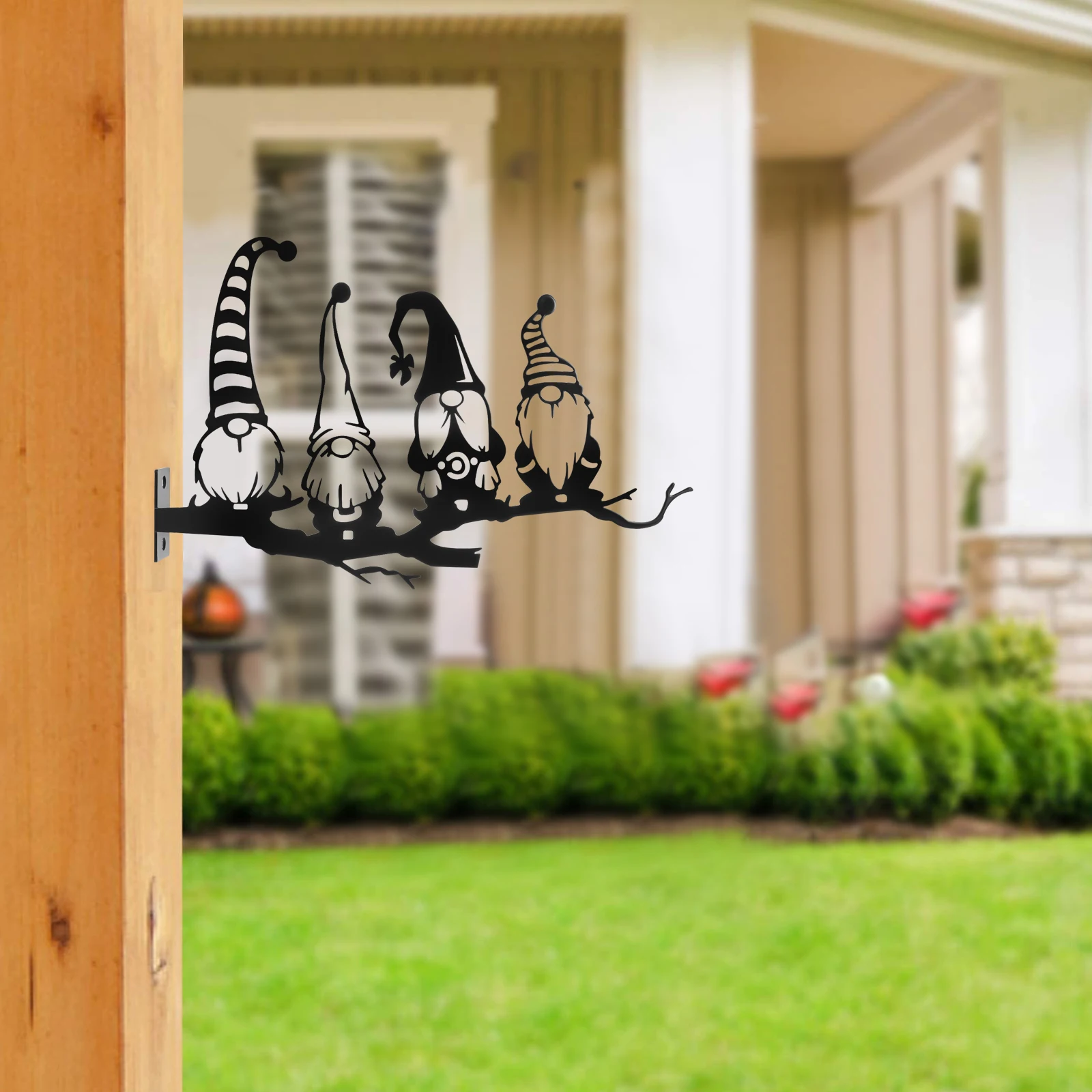 

Iron Gnome Garden Stake Yard Inserted Sign Practical Garden Yard Decoration