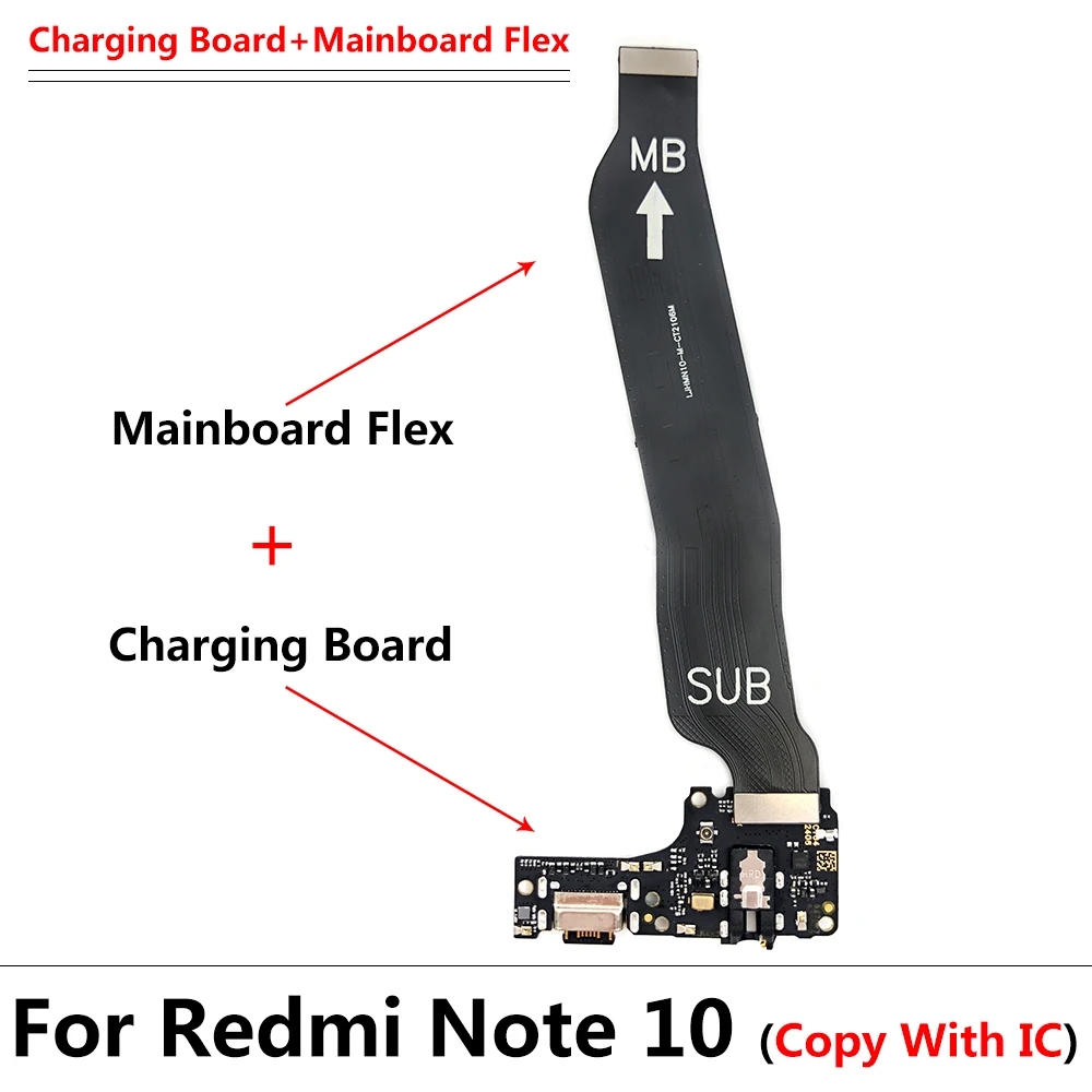 Для Redmi Note 10 Pro 8 7 9 Новый USB-порт для зарядки док-плата коннектор основной FPC