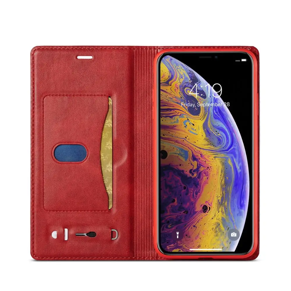 Кожаные чехлы для iPhone 6 6S 7 8 Plus X XR XS MAX Splice color Flip Samsung Galaxy S8 S9 S10 S10E Note задняя