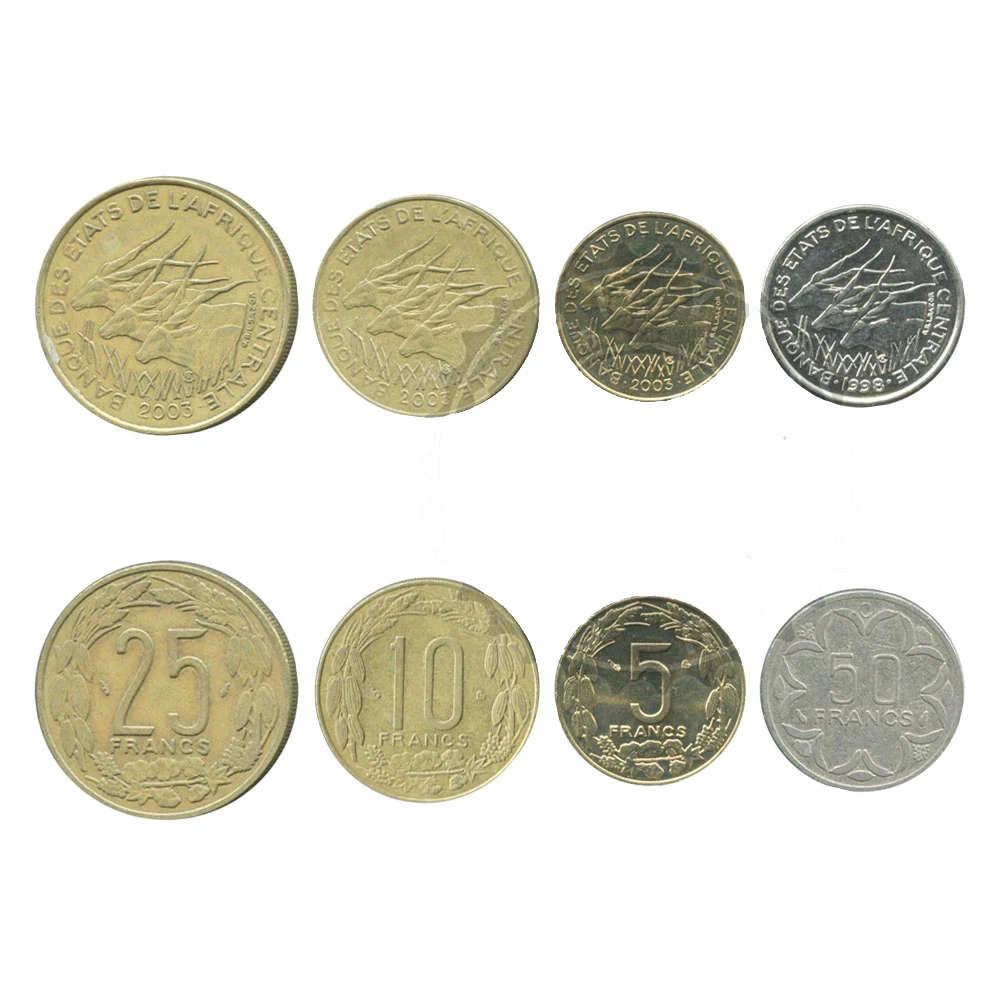 Набор из 4 монет для Центральной Африки коллекционные монеты 100% реальные и