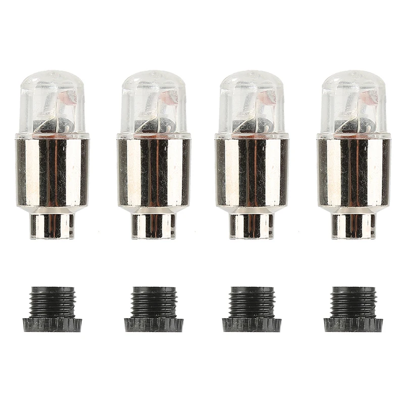 

4pcs Bicycle Lights With Batteries Aluminum Colorful LED Bike Tire Valve Light Valve Caps MTB Mountain Bike Bicycle Accessories