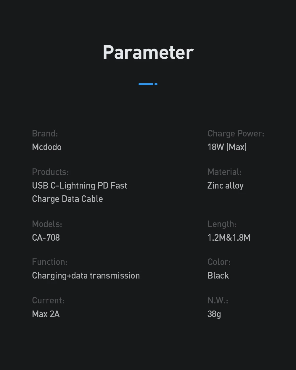 Mcdodo USB-C PD 18W кабель для быстрой зарядки type C для зарядного устройства lightning USB C для iPhone XR XS Max 8 Plus iPad Pro Кабель