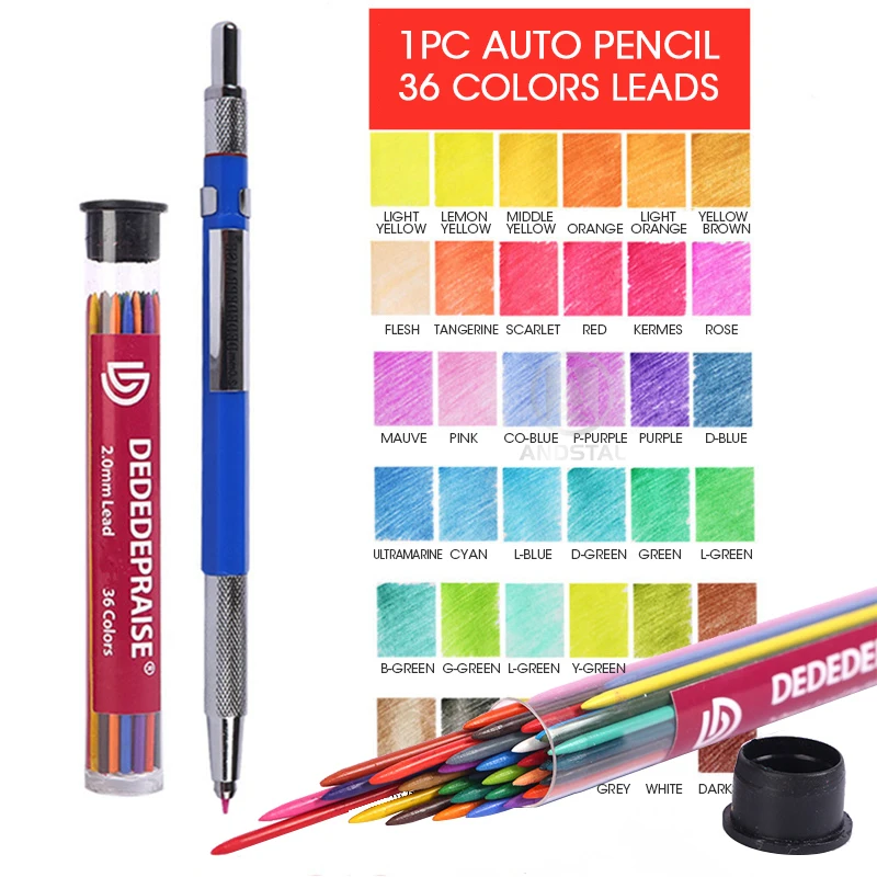 Andstal Новые 36 цветов s механические карандаши набор автоматический цветной