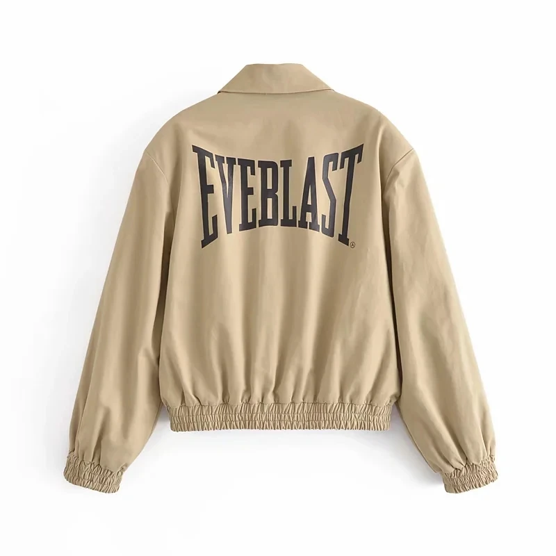 Куртка-бомбер траф с надписью Za Женская Офисная модная верхняя одежда