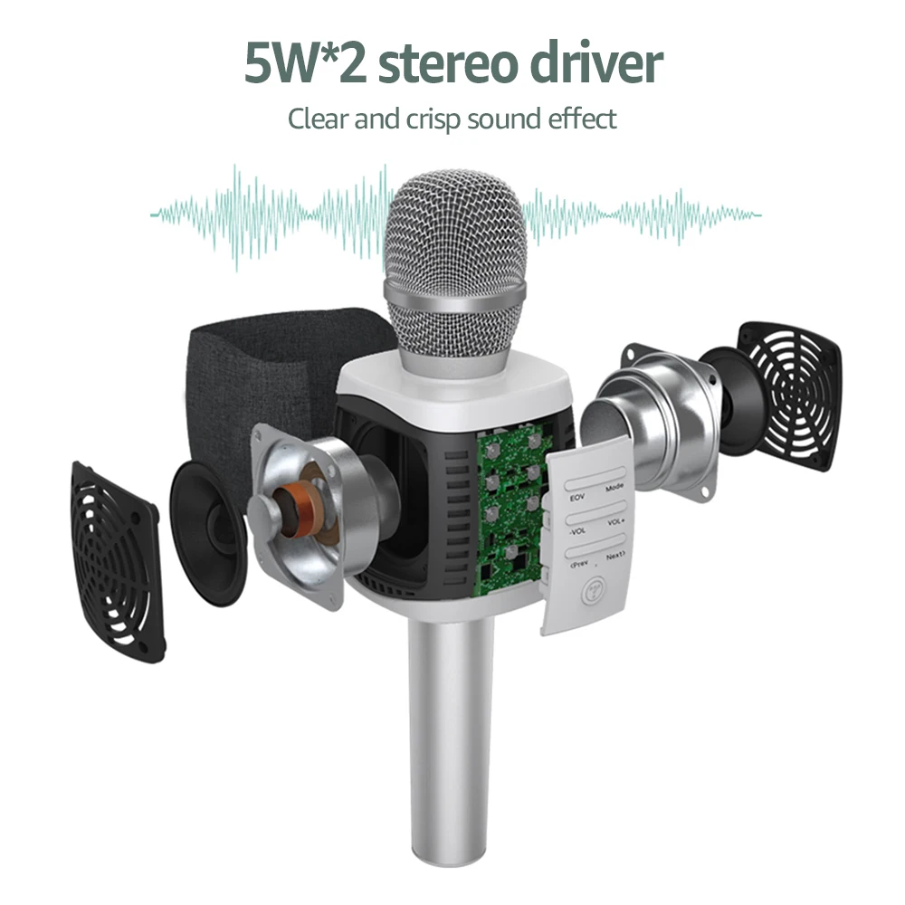 2020 TOSING 027 беспроводной караоке микрофон Bluetooth динамик 2-в-1 Ручной записи вокала
