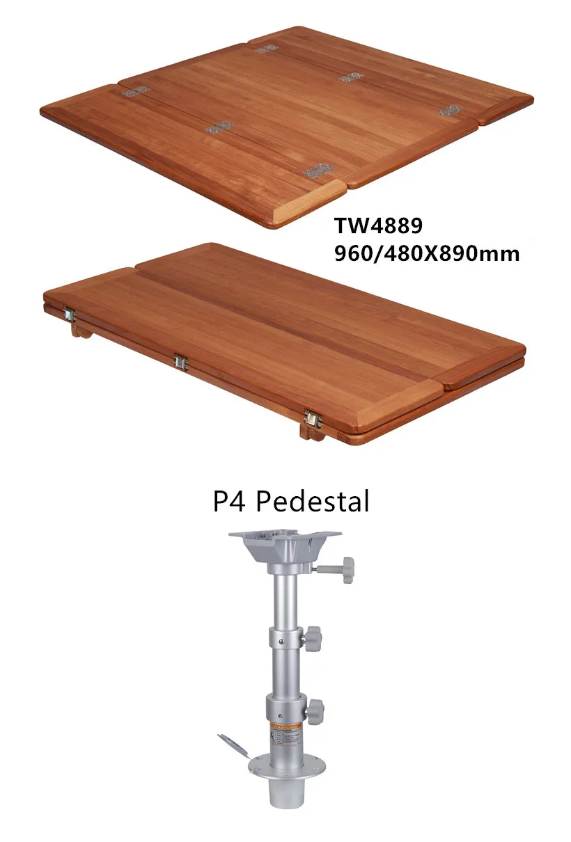 TW4889 And Pedestal4 960/480X890 мм Складное крыло Обычная Тиковая столешница Морская Лодка RV TW4889 - Цвет: TW4889 And Pedestal4