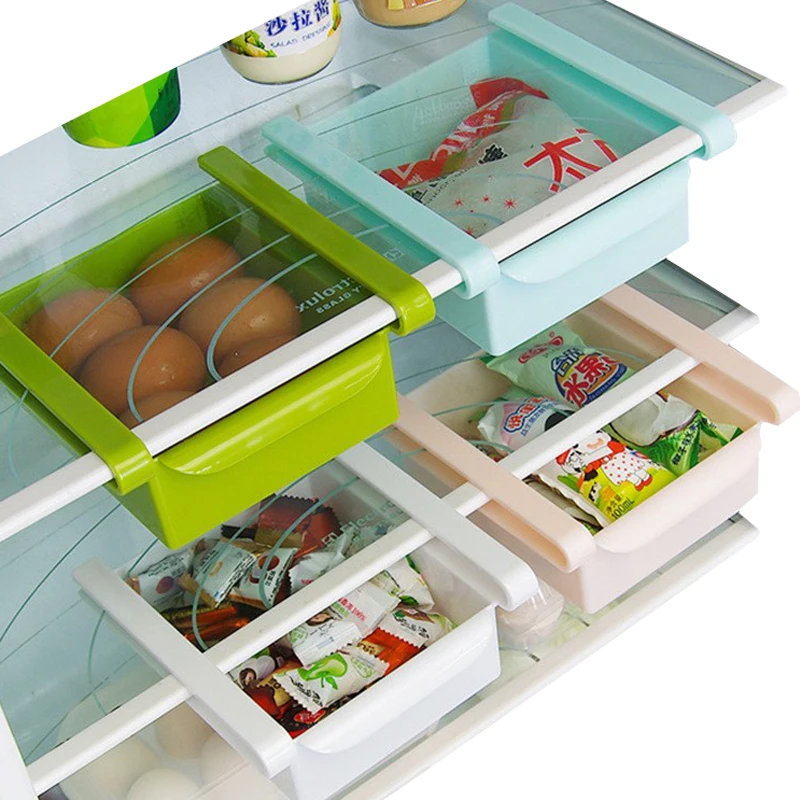 

Eco-Friendly Multifunction Kitchen Refrigerator Storage Rack Fridge Freezer Shelf Holder Pull-out Drawer Organiser Space saver