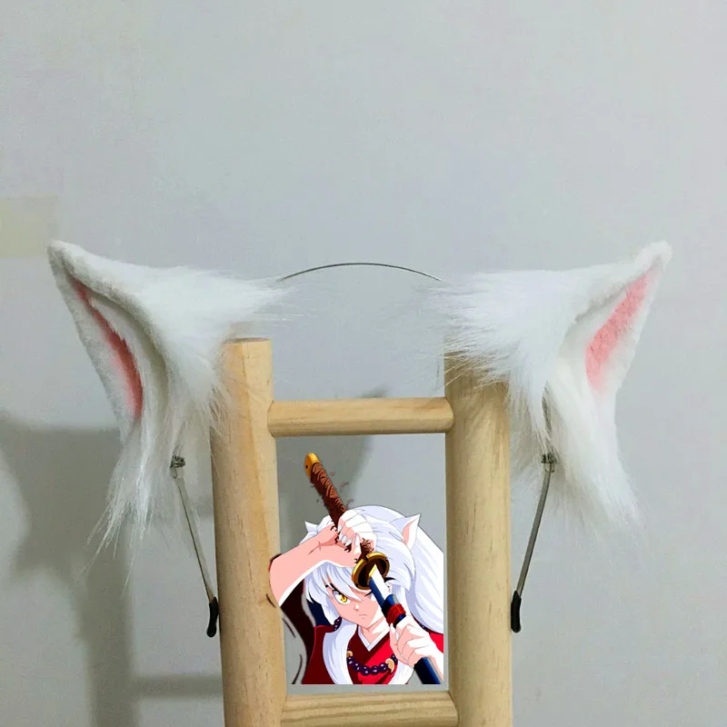 

Новинка оригинальные ручная работа уши Inuyasha собаки лисы уши волка реквизит для косплея красивые розовые белые уши животных кошачьи уши головной убор для вечеринки