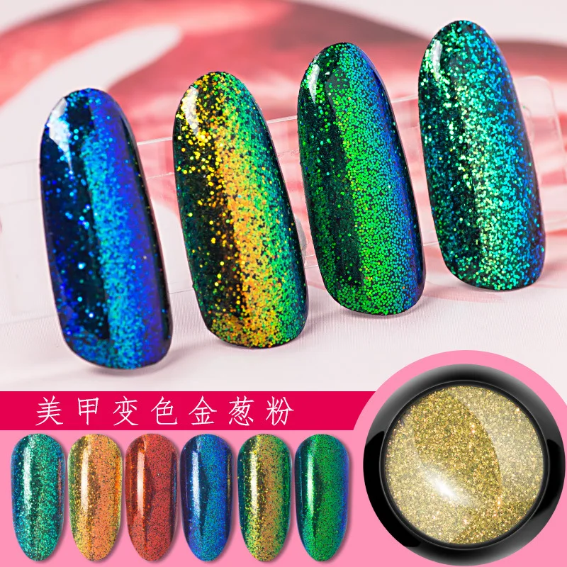 

6 Colors Chameleon Nail Glitter Powder Kit - 6 Boxes Chameleon Powder Crystal diamond Glitter powder Diamond Reflective Glitter