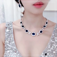 new brand jewelry stylish expensive necklace women ball lady blue accessories high quality celebrity banquet neck chokers band