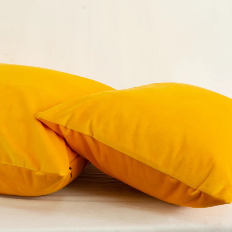 Высококачественная мягкая бархатная желтая шелковая наволочка для подушки