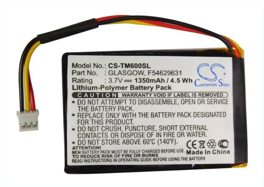 

CameronSino for TOMTOM One V1 F54629631 GLASGOW battery