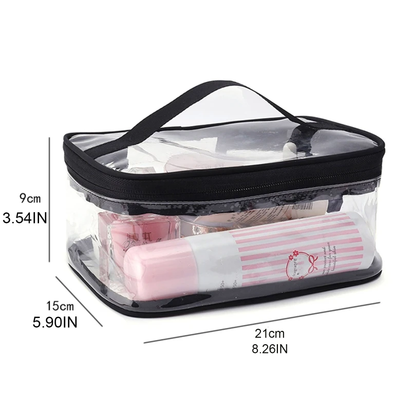 

28TA Clear Travel Toiletry Makeup Bag Zipper Waterproof Transparent Organizer Cosmetics Pouch