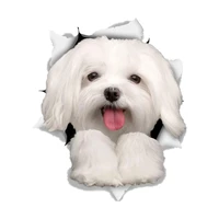 s41040 various sizes self adhesive decal funny cute maltese car sticker waterproof auto decors on bumper rear window