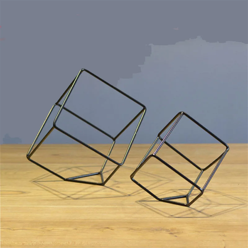 Простой Современный Железный квадратный подсвечник черная металлическая