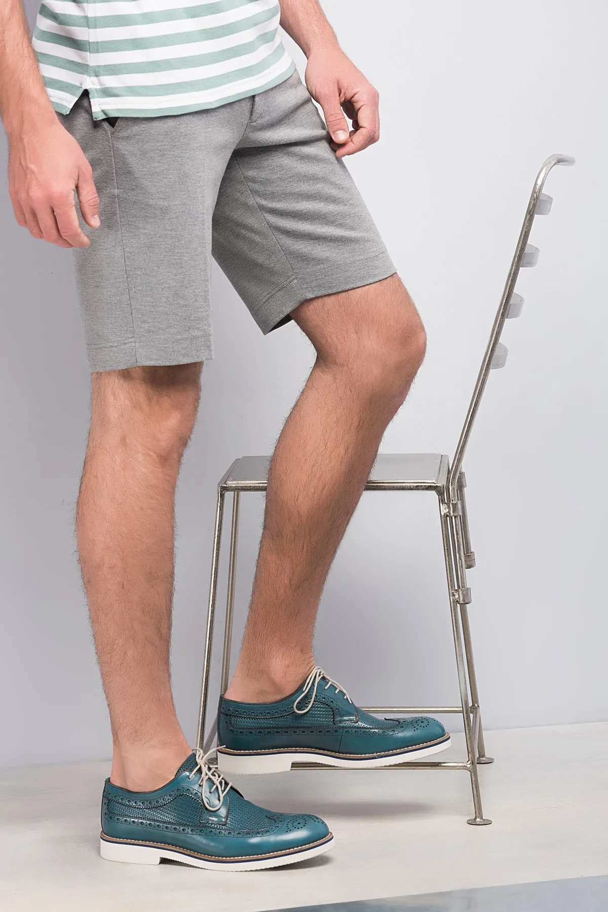 Мужские туфли из натуральной кожи с жемчугом цвет синий 120120172014 | Обувь