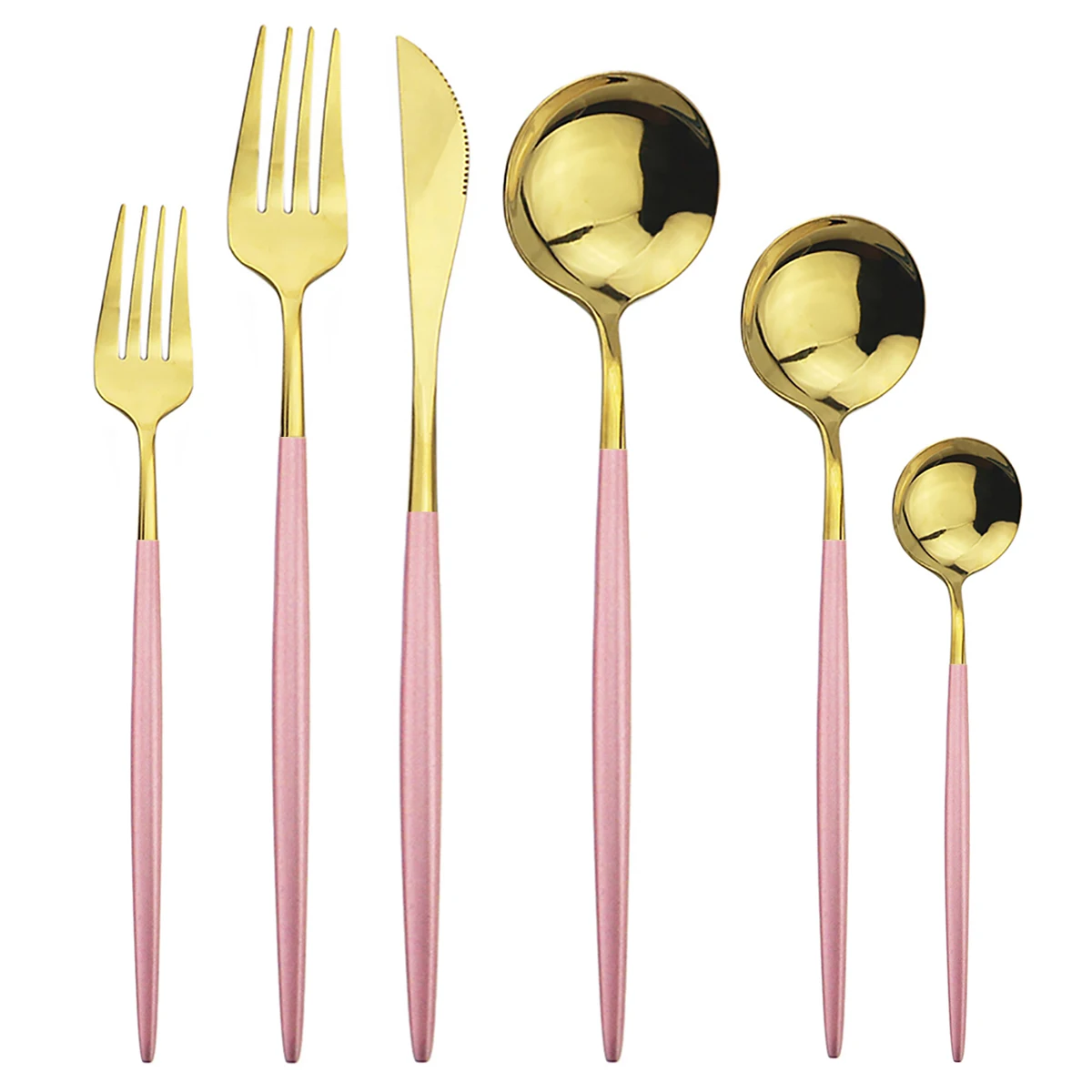 Набор столовых приборов из нержавеющей стали походный комплект розового золота