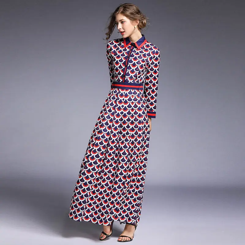 Брендовое Длинное Макси платье с принтом больших размеров сексуальное