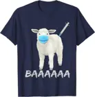 Летняя Хлопковая мужская футболка с принтом овечьей или шейной вакцины и маски, уличная футболка, Повседневная дышащая одежда большого размера с круглым вырезом