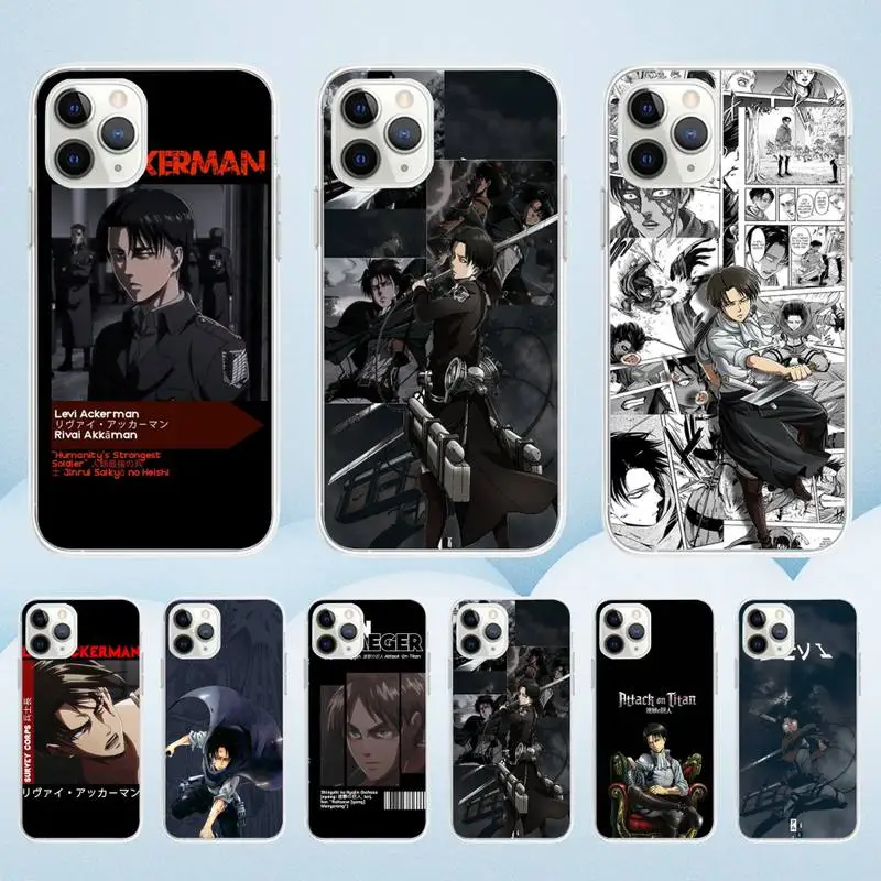 

Levi Attack On Titan Phone Case For Iphone11 12 Pro Max SE 2020 6s 7 8 Plus X Xs Max Xr Transparent Soft Silicone Cover