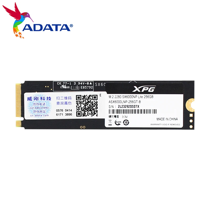

ADATA XPG SX6000 Lite SSD 1TB 512GB 256GB NVMe 1.3 Internal Solid State Drive PCIe Gen3x4 M.2 2280 TLC Storage Disk Hard Drive