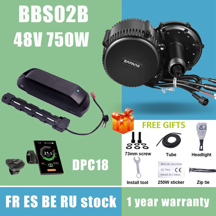 Bafang Motor 48V 750W BBS02B BBS02 Mid Drive 8fun Electric Bike Conversion Kit 52V17.5Ah Lithium Battery Samsung Cells | Спорт и