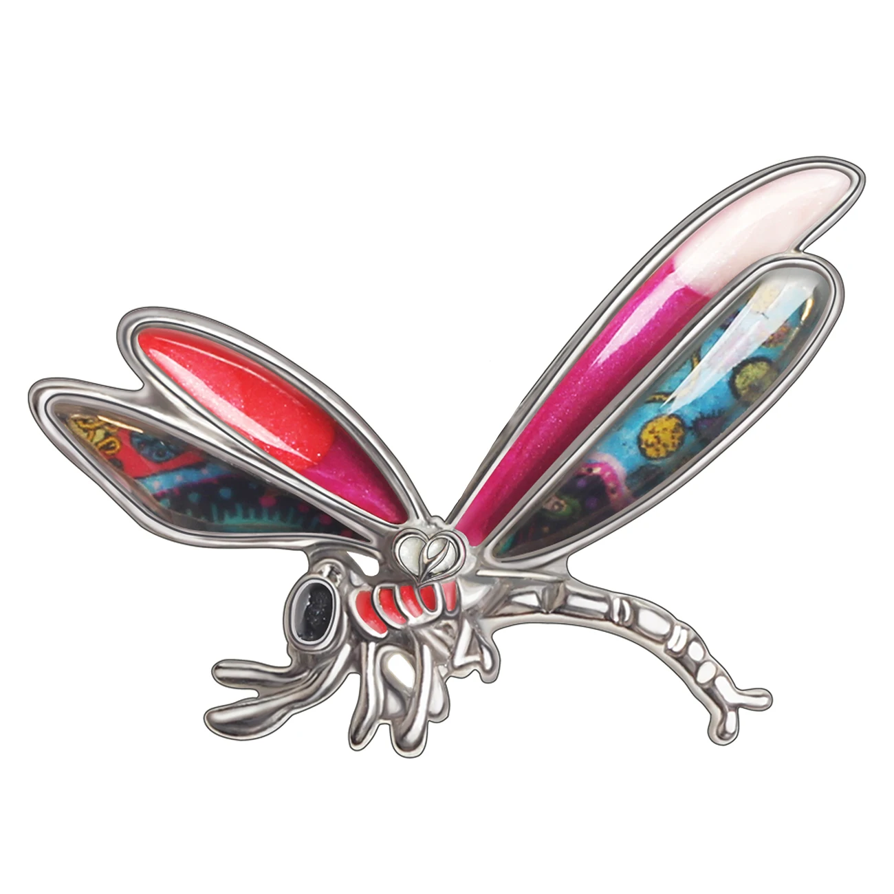 Брошь из металлического сплава с эмалью в виде большого насекомого | Украшения и
