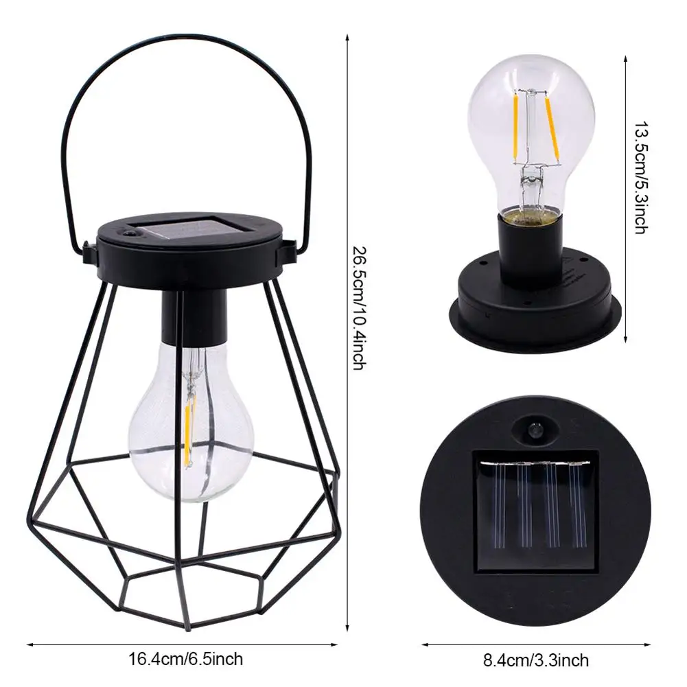 

Outdoor Waterproof Solar LED Hanging Lamp Retro Garden Decorative Night Light High Light Efficiency No Thermal Radiation