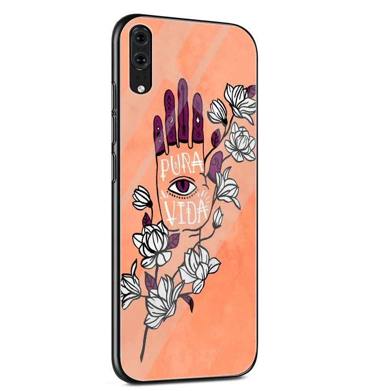 Новый чехол из золотой фольги сглаза в румянах стеклянный для телефона Huawei Honor 7A