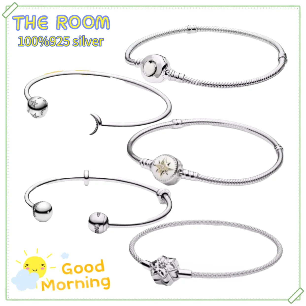 

Hot sale 100% real 925 silver Pando bracelet with original love charm snake Charm Bracelet DIY high quality women's jewelry