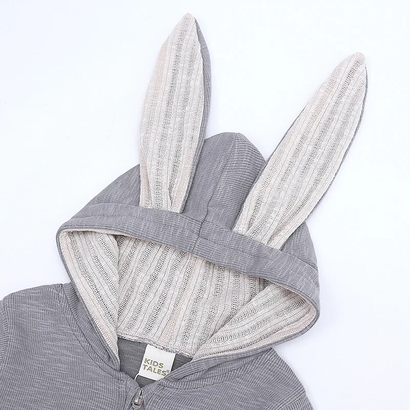 

Newborn Baby Clothes Baby Boy Romper Long Sleeve Autumn Cartoon Rabbit Zipper Hooded Infant Girl Romper Baby Onesie Jumpsuits