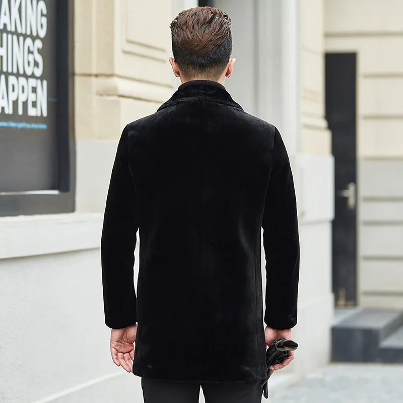 Лидирующий бренд куртка из овчины для мужчин офисный повседневный костюм с