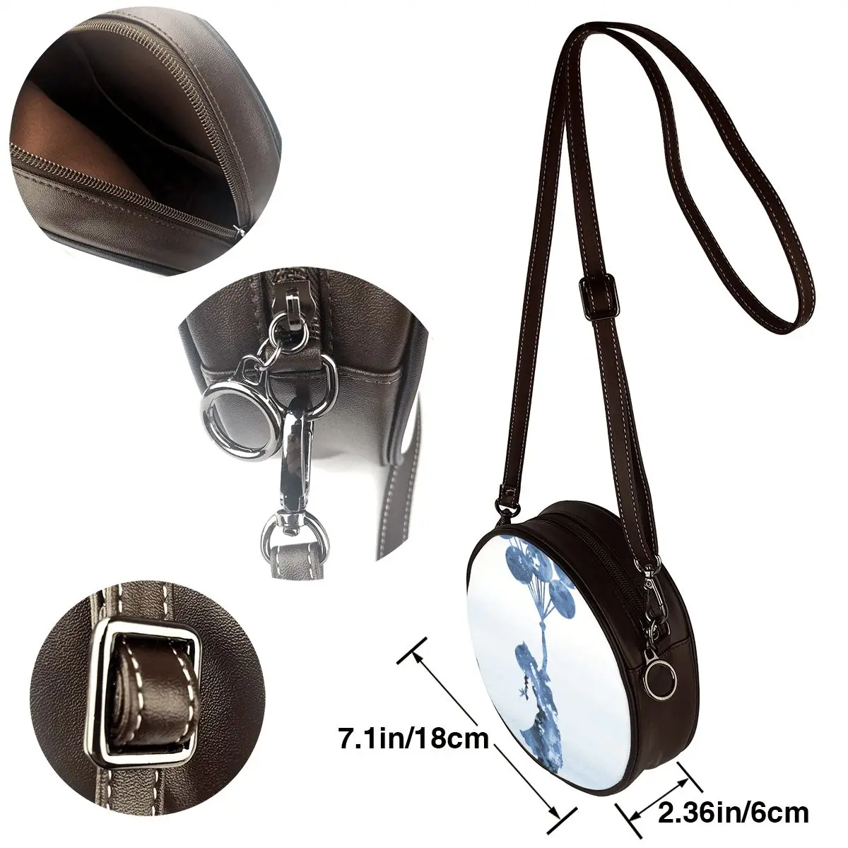 

Banksy Shoulder Bag Outdoor Leather Round Bag Student Gifts Funny Purse