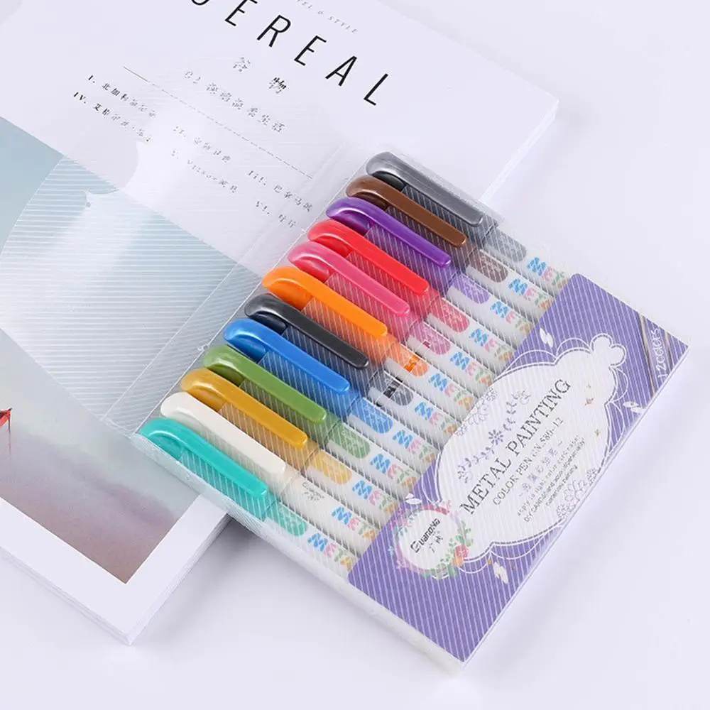 8/12 цветные металлические маркеры нетоксичные перманентные для автомобильных