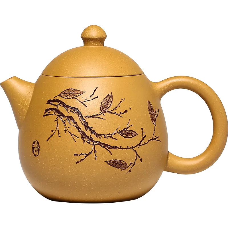 

Exquisite dragon egg purple clay teapot handmade Yixing famous tea pot