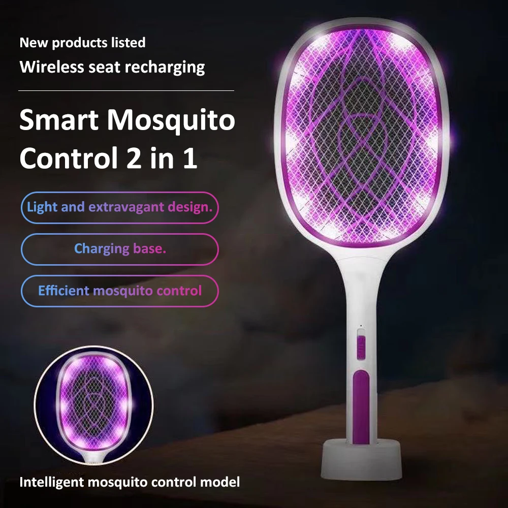 

Москитная лампа Flyswatter, Отпугиватель вредителей, ручной ABS USB-порт для зарядки, электрическая ловушка для комаров Mosquito Killer, LED прочный