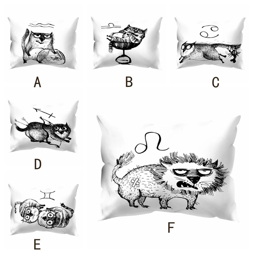 

Ouneed Polyester Cushion Cover funny animal prints throw Pillow Case 30*50 Home Decor animeative cojines almofadas drop ship New