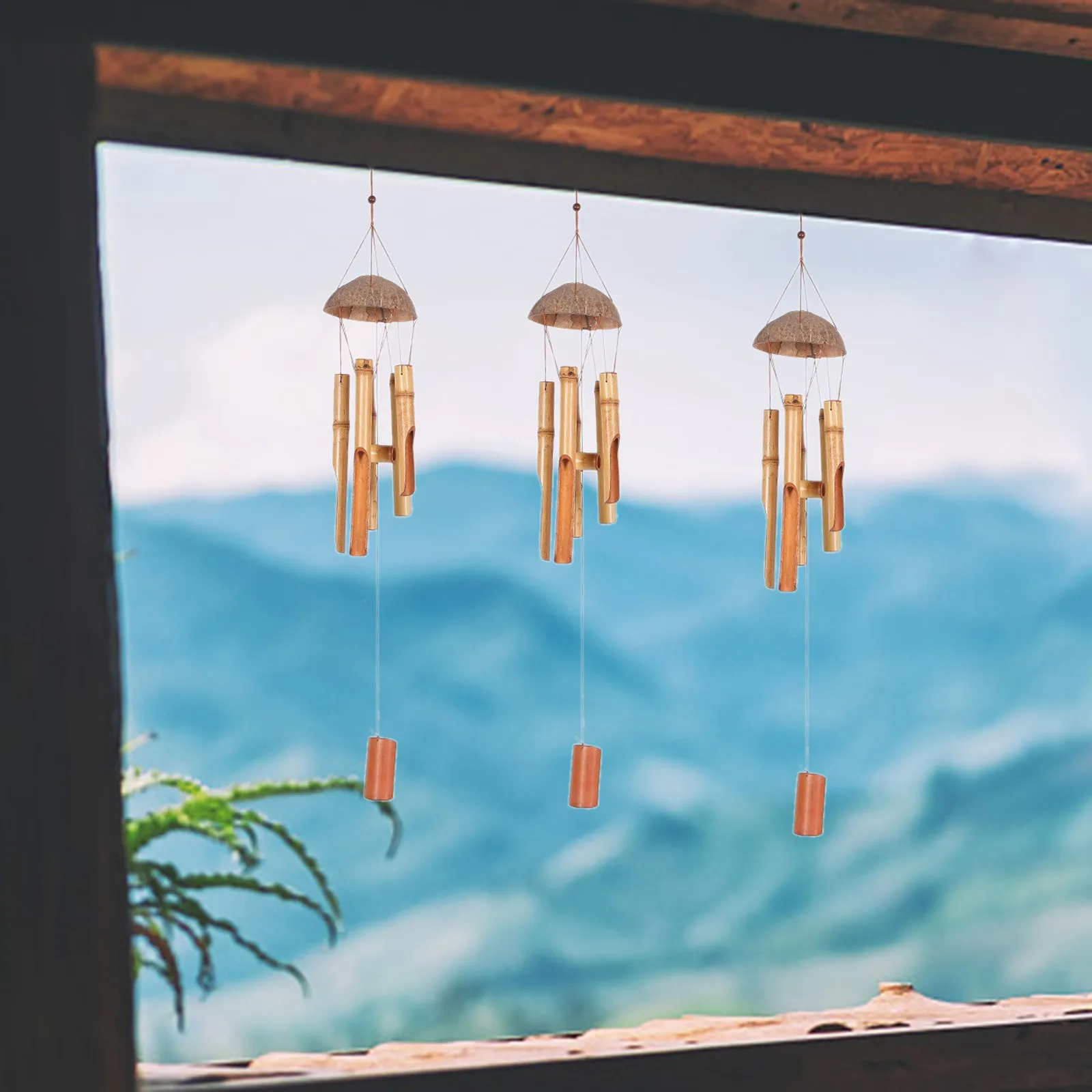 

Creative Bamboo Craftsmanship Rainbow Suncatchers Vintage Dcoration De Jardin Handmade Wind Chimes Furnishing Pendants Decor