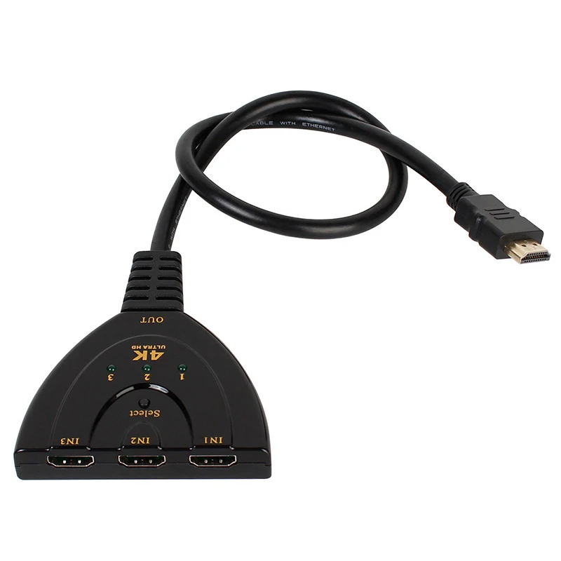 

3-портовый HDMI-Сплиттер 3 в 1, 3x1, hdmi-переключатель, порты для Sup-серфинга, Full HD, 4K, 1080P, 3D плеер