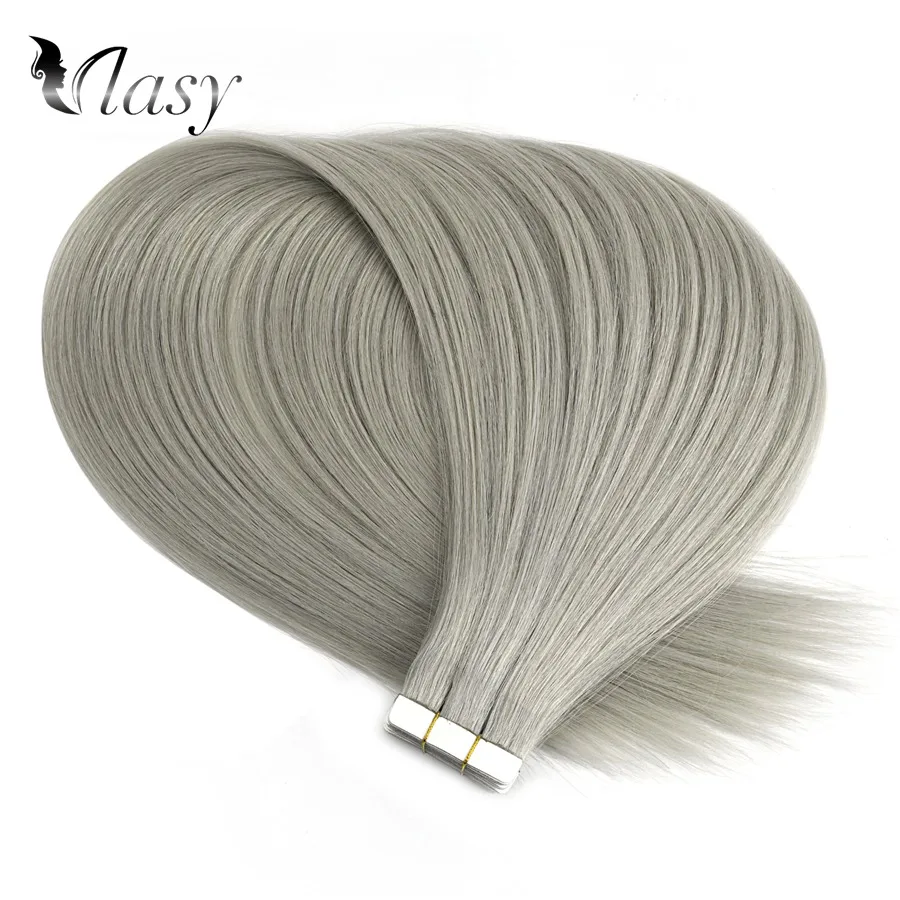 Vlay 16 'ཐ'' 24 ''прямые Remy волосы для наращивания серый цвет двойные