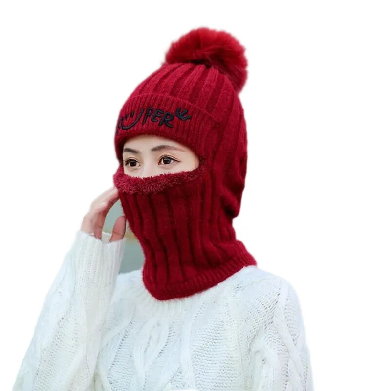 BINGYUANHAOXUAN 2019 Новый Балаклава вязаная шапка и шарф Кепки s Зимняя для езды на