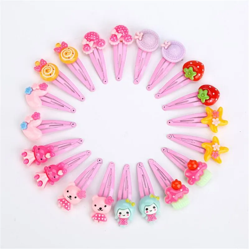 

20Pcs/Lot Fashion Children Hairpin Acrylic Barrette BB Clip Cartoon Flower Bow Baby Hairpins Kids Hairgrip Girl Hair Accessories