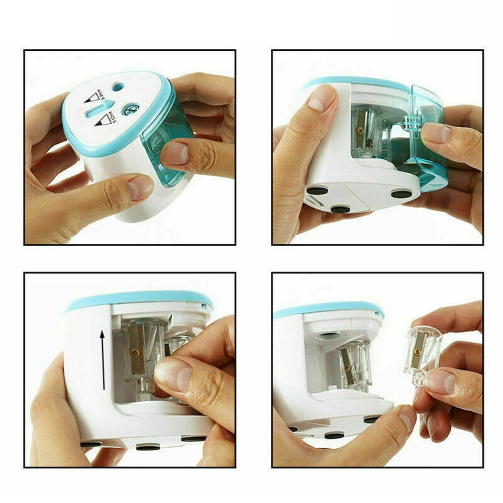 Экологичный дизайн автоматическая точилка для карандашей с двумя отверстиями