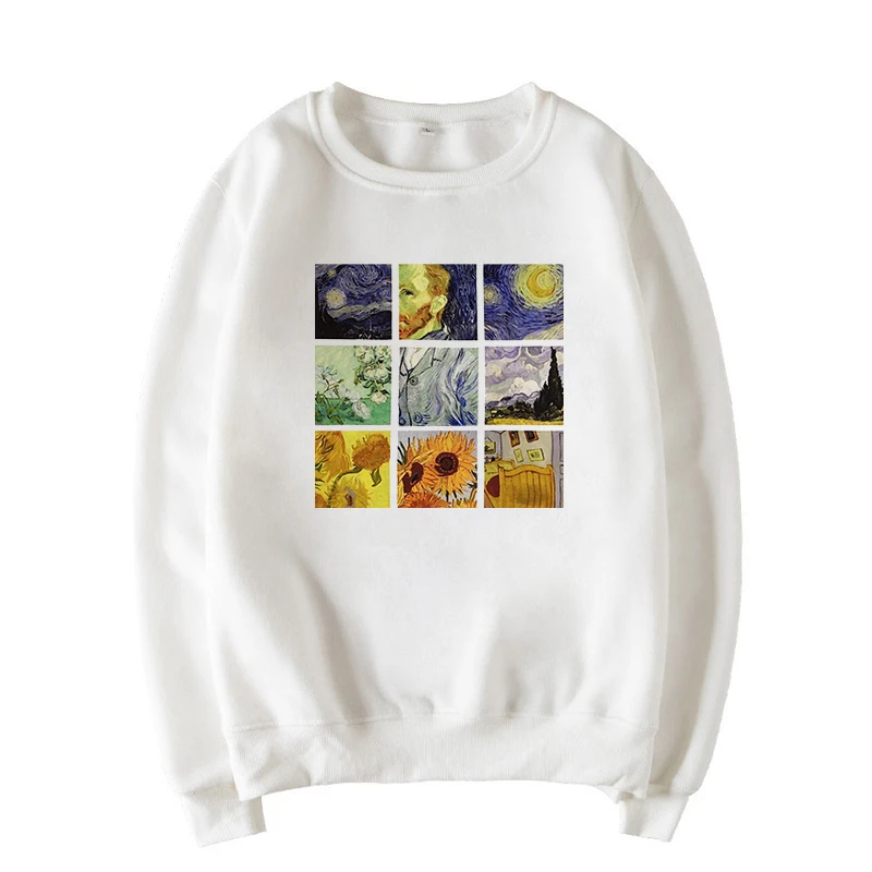 Зимние новые модные свободные винтажные топы с длинными рукавами и забавным