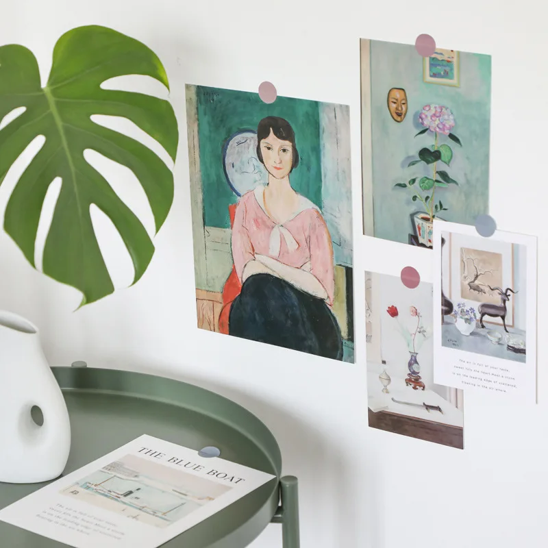 Ins Скандинавская Ретро картина маслом Декоративная открытка 5 листов простые